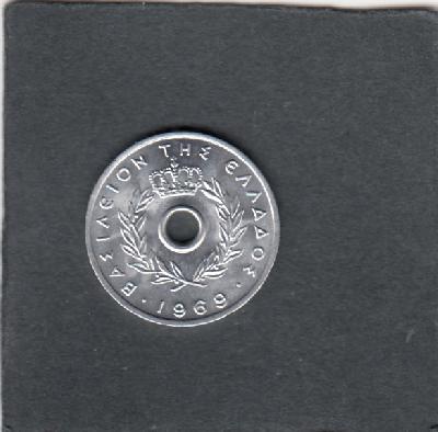 Beschrijving: 10 Lepta  HOLE 